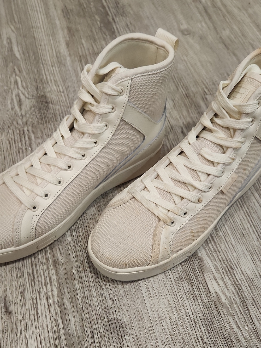 Fila MADINA Gardenia High-Top Canvas Sneakers in Off-White